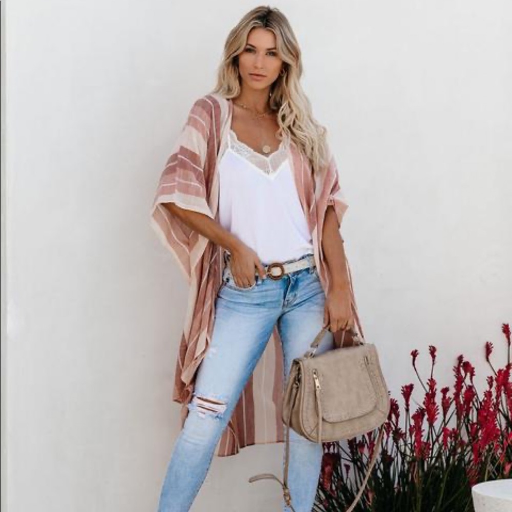 Vici cotton striped Kimono